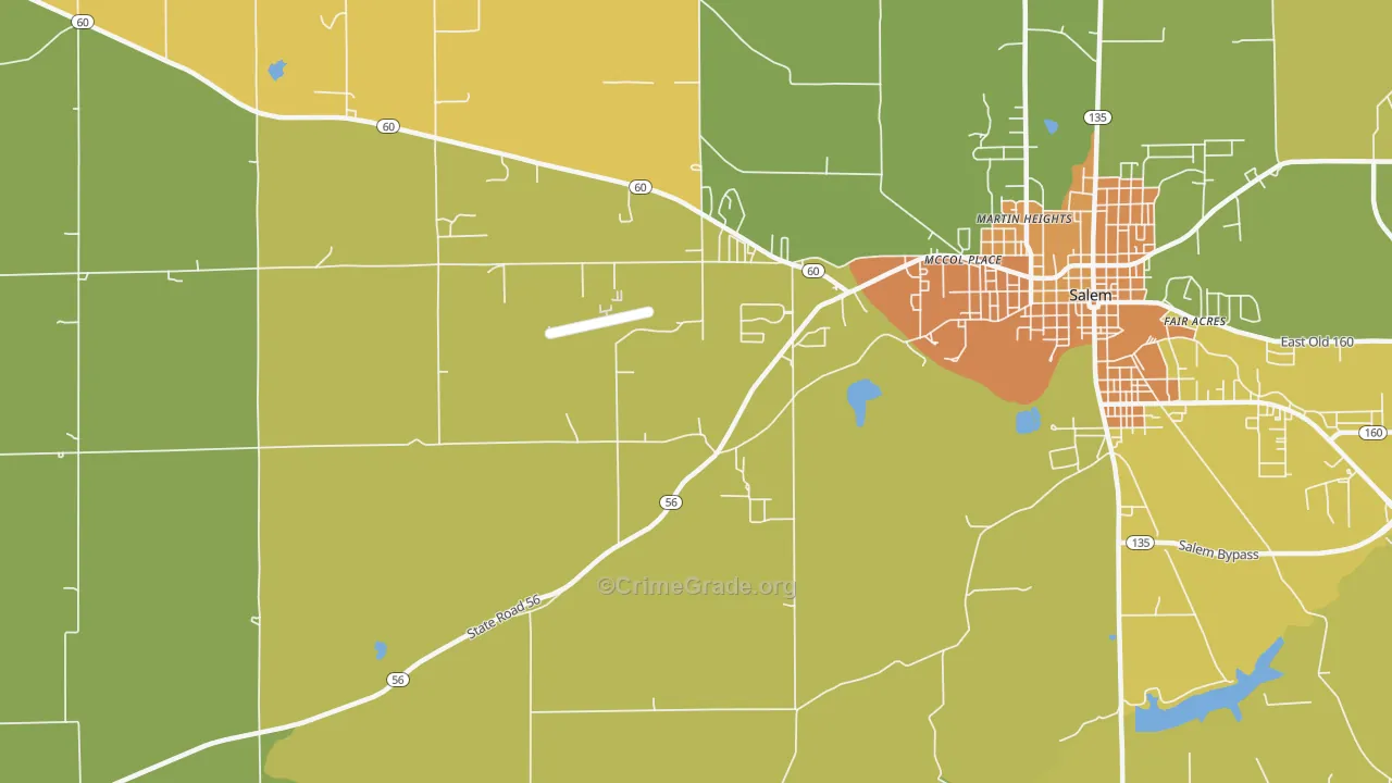 McCol Place, IN Map of Murder Rates