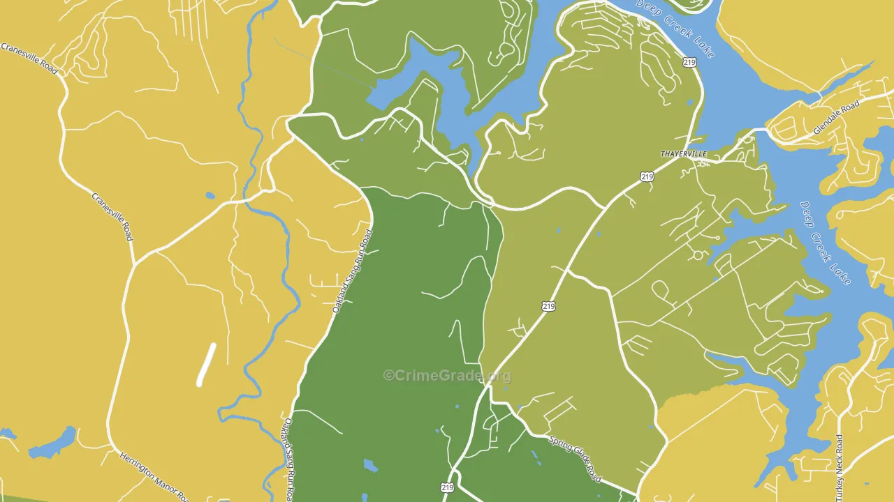 McComas Beach, MD Map of Murder Rates
