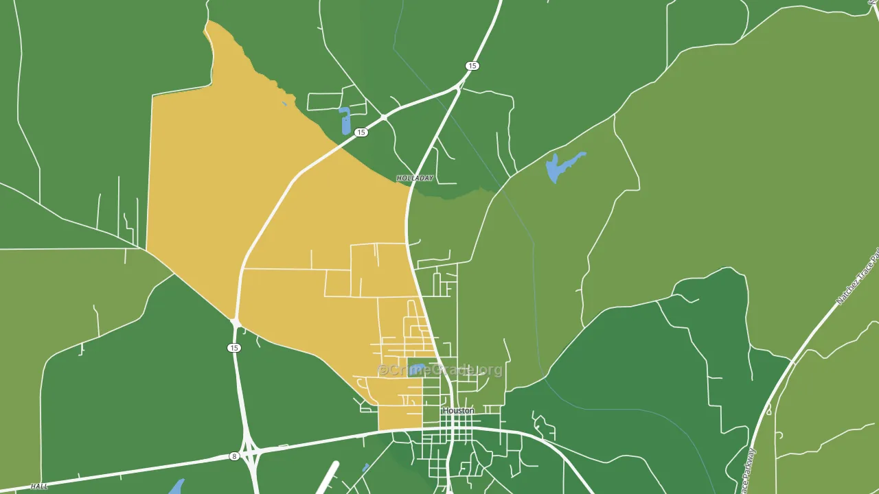 McCondy, MS Map of Murder Rates