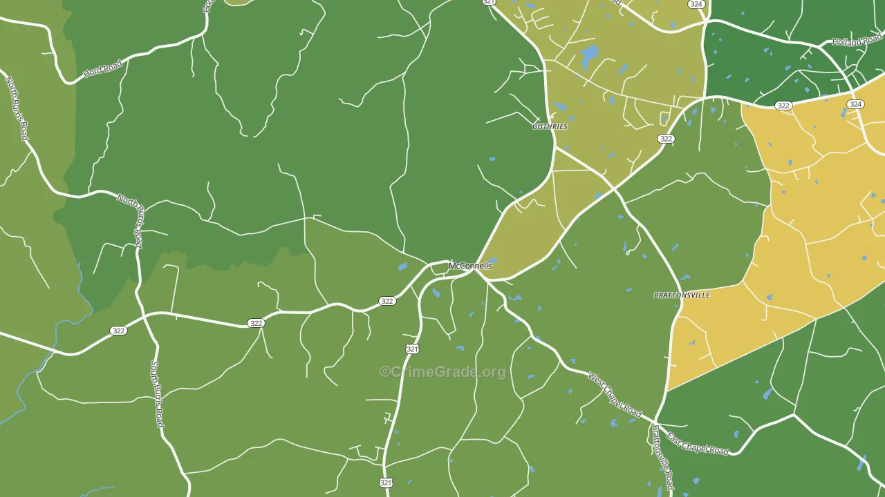 McConnells, SC Map of Murder Rates