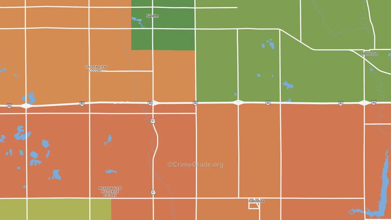 McCook County, SD Map of Murder Rates