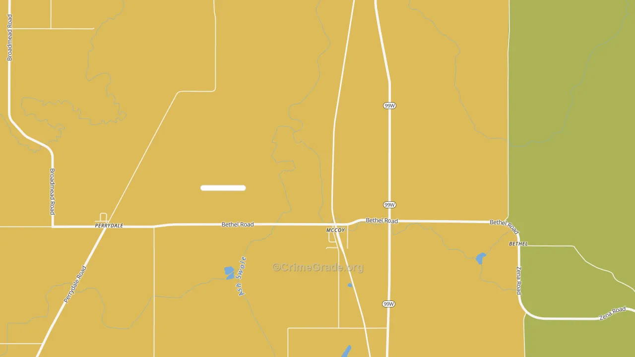 McCoy, OR Map of Murder Rates