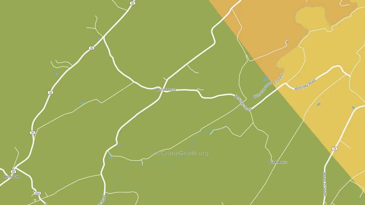McCoysville, PA Map of Murder Rates