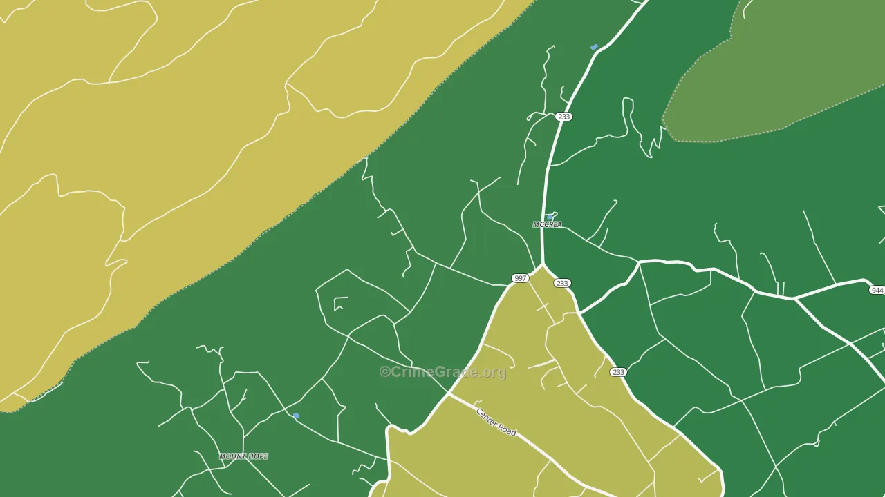 McCrea, PA Map of Murder Rates