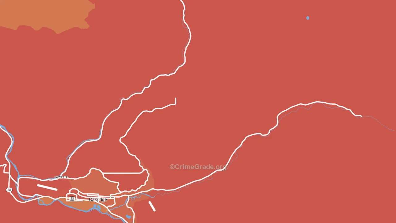 McCredie Springs, OR Map of Murder Rates