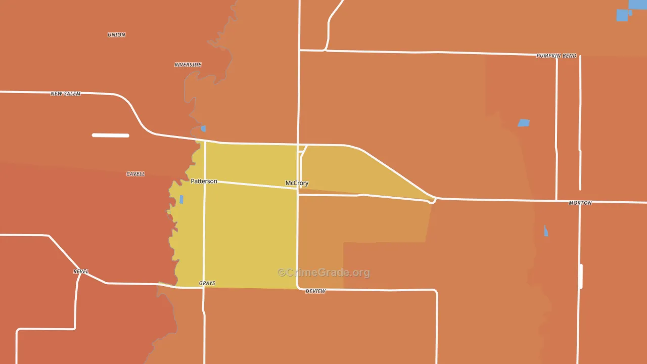 McCrory, AR Map of Murder Rates