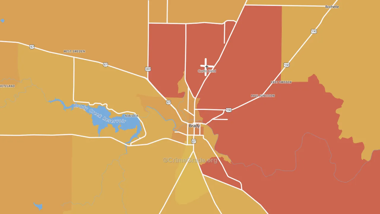 McCulloch County, TX Map of Murder Rates