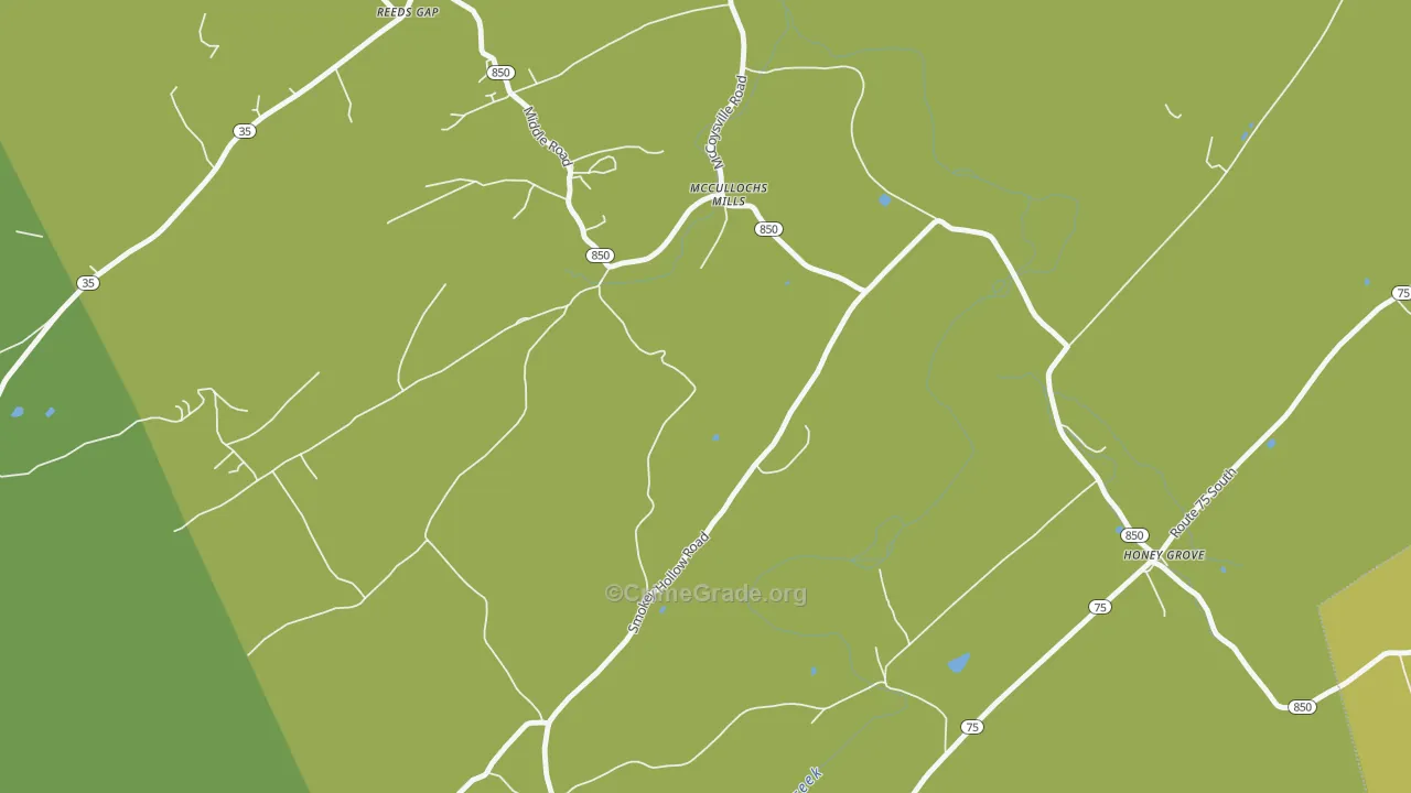 McCullochs Mills, PA Map of Murder Rates