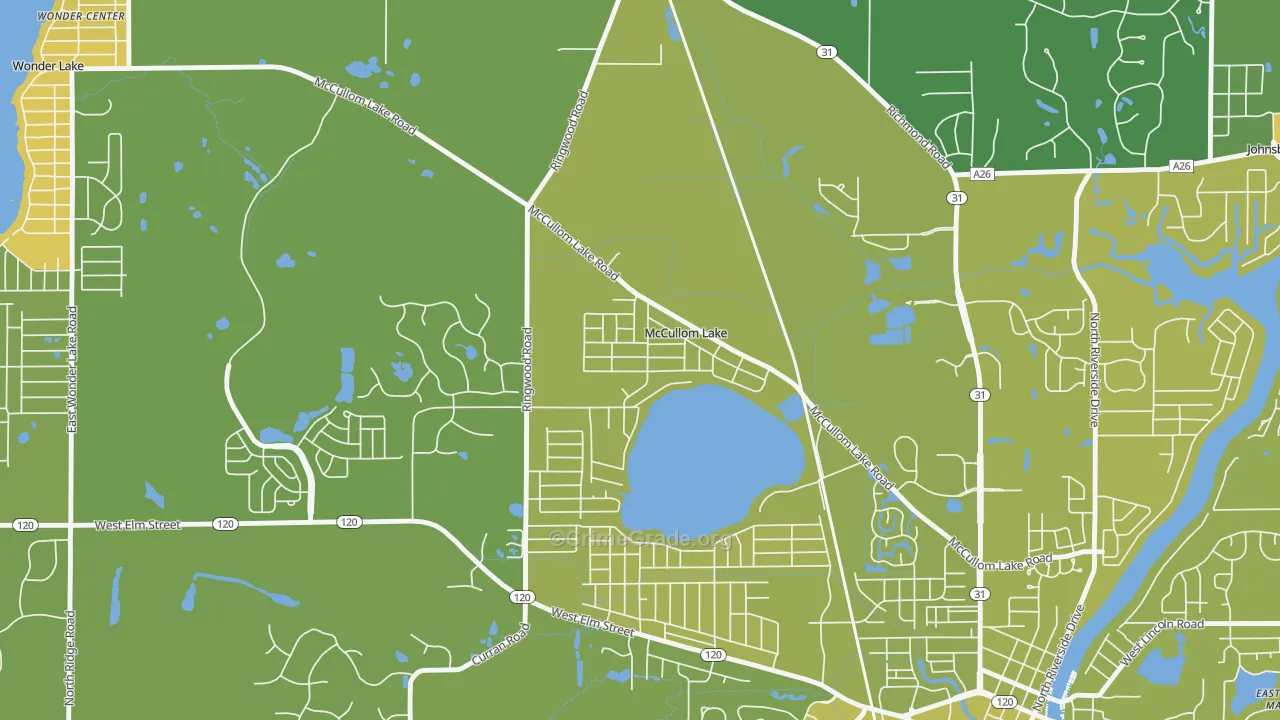McCullom Lake, IL Map of Murder Rates