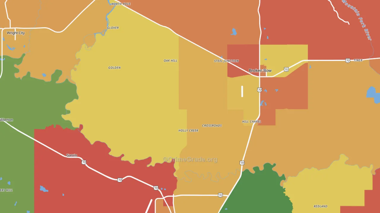 McCurtain County, OK Map of Murder Rates