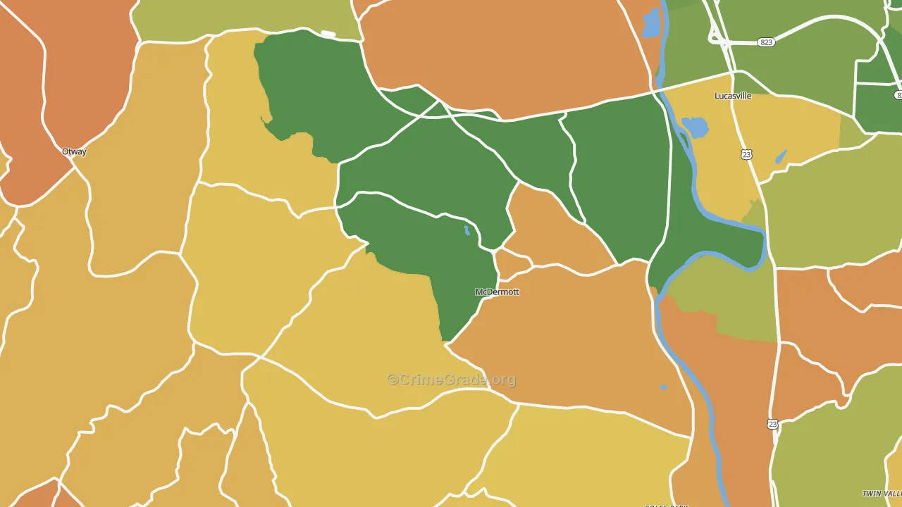 McDermott, OH Map of Murder Rates
