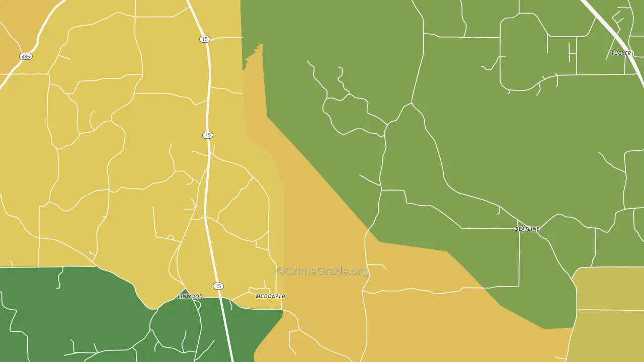 McDonald, MS Map of Murder Rates