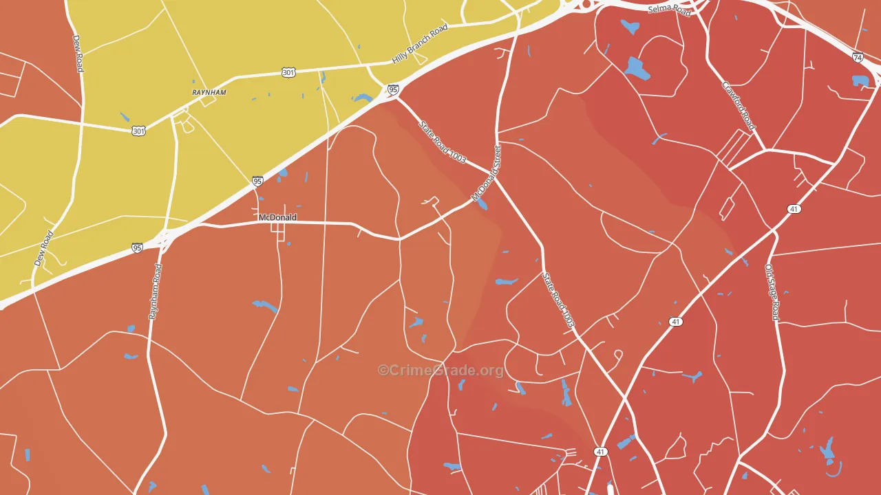 McDonald, NC Map of Murder Rates