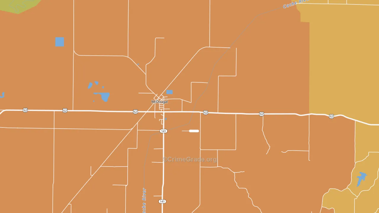McDougal, AR Map of Murder Rates