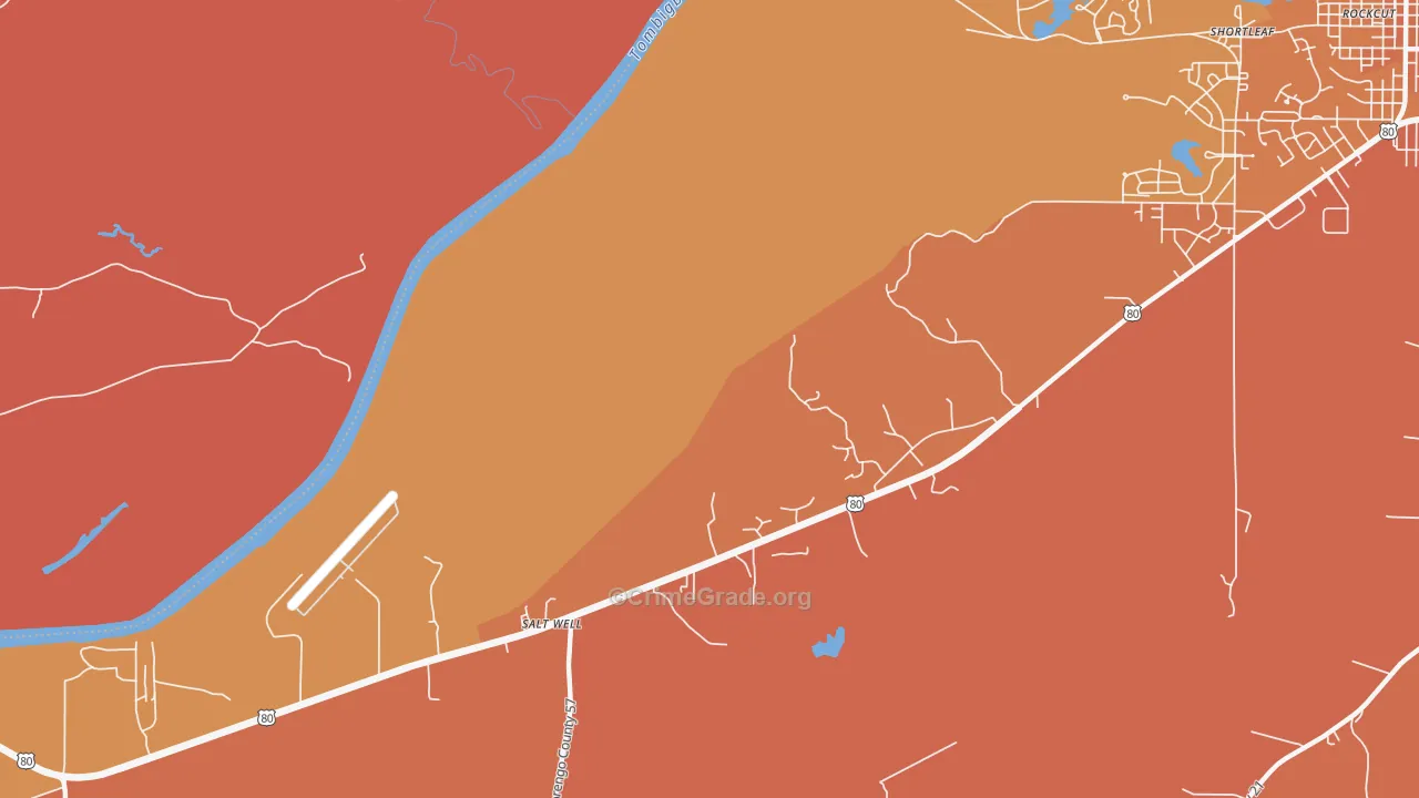McDowell, AL Map of Murder Rates