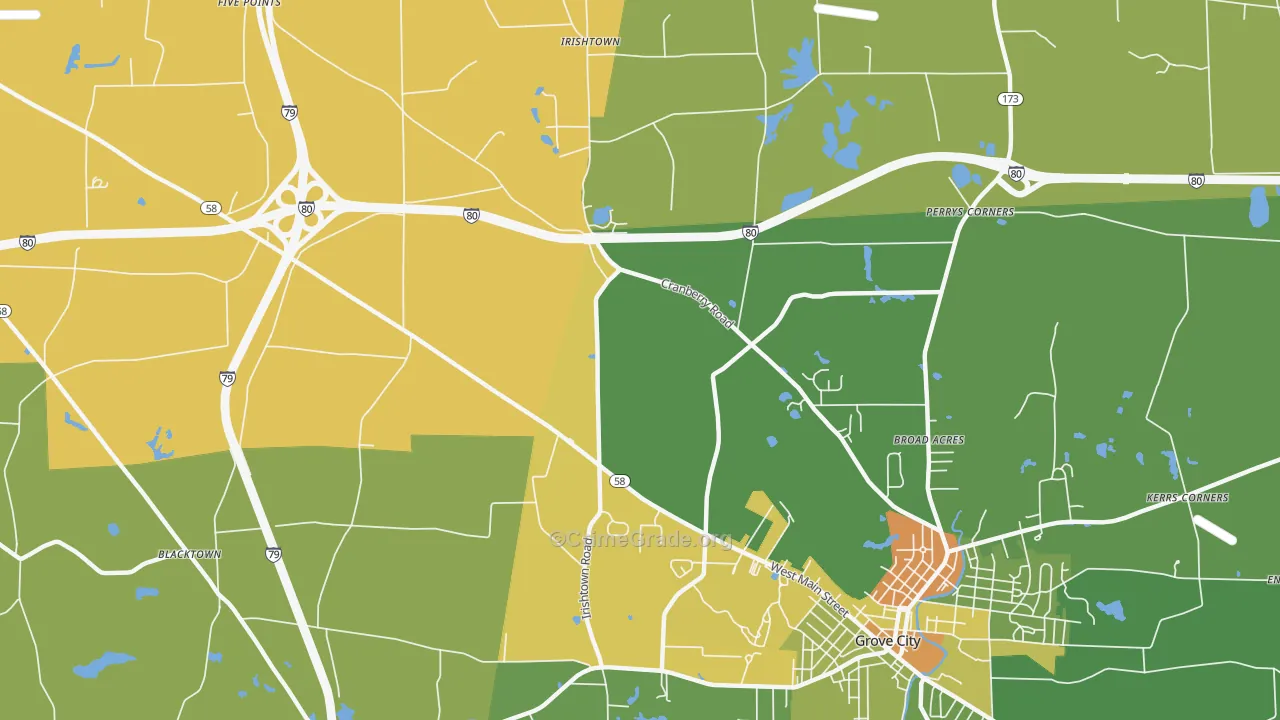 McDowell Corners, PA Map of Murder Rates
