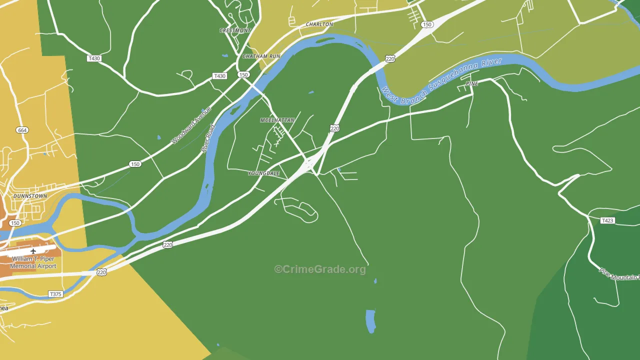 McElhattan, PA Map of Murder Rates