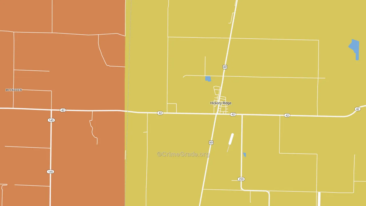 McFadden, AR Map of Murder Rates