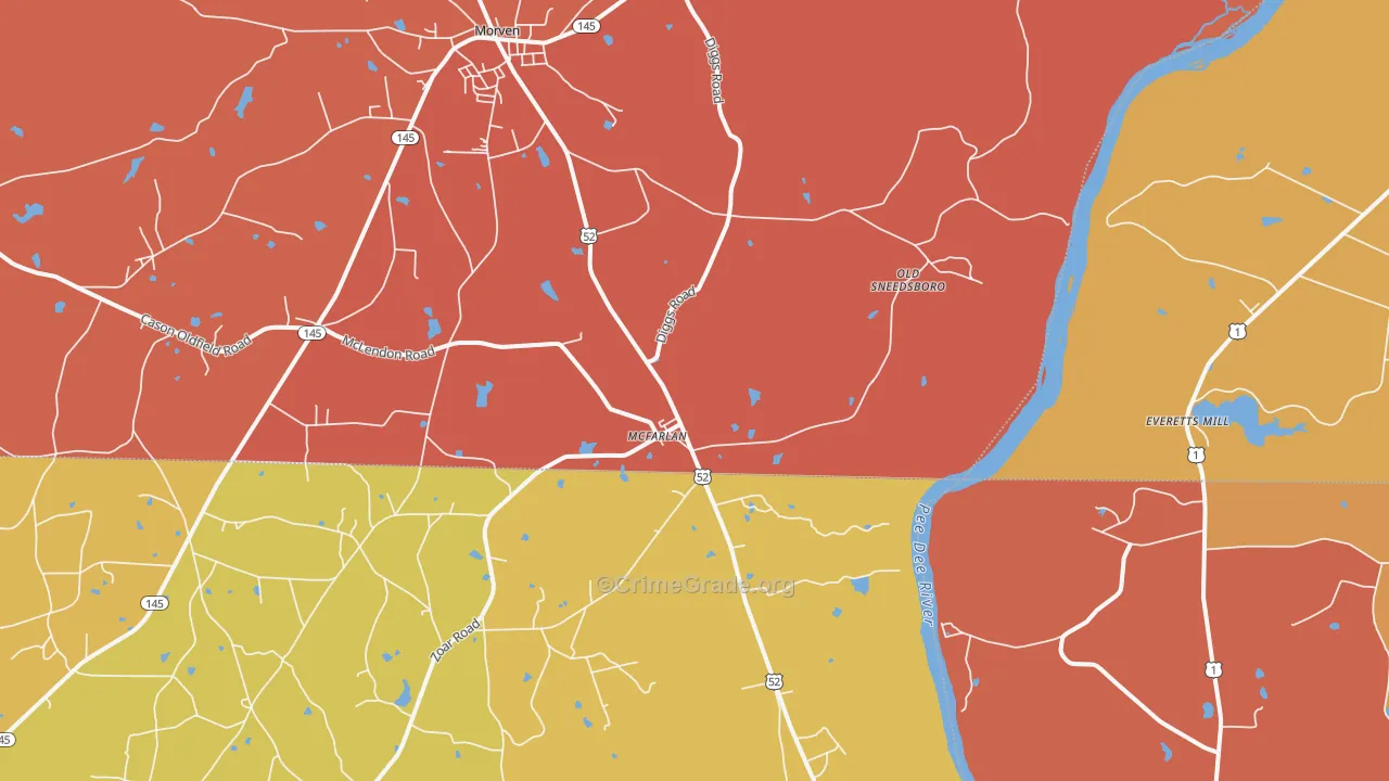 McFarlan, NC Map of Murder Rates