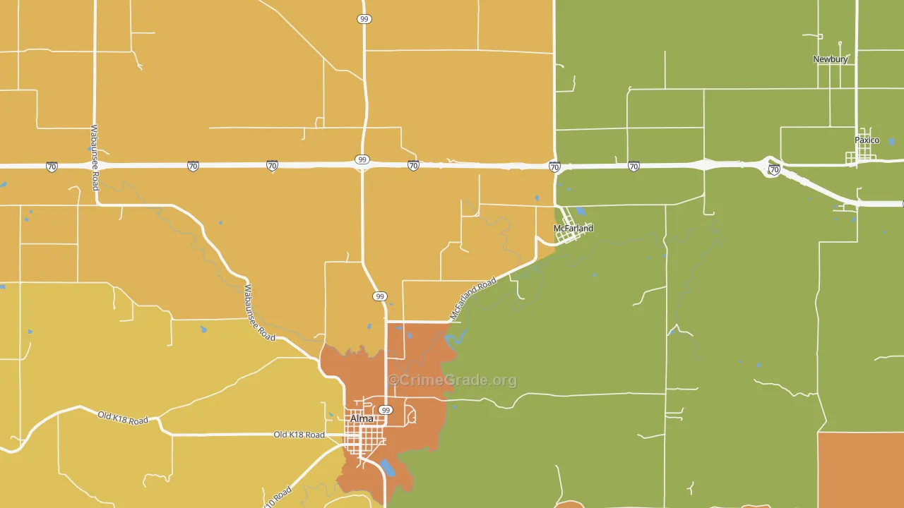 McFarland, KS Map of Murder Rates