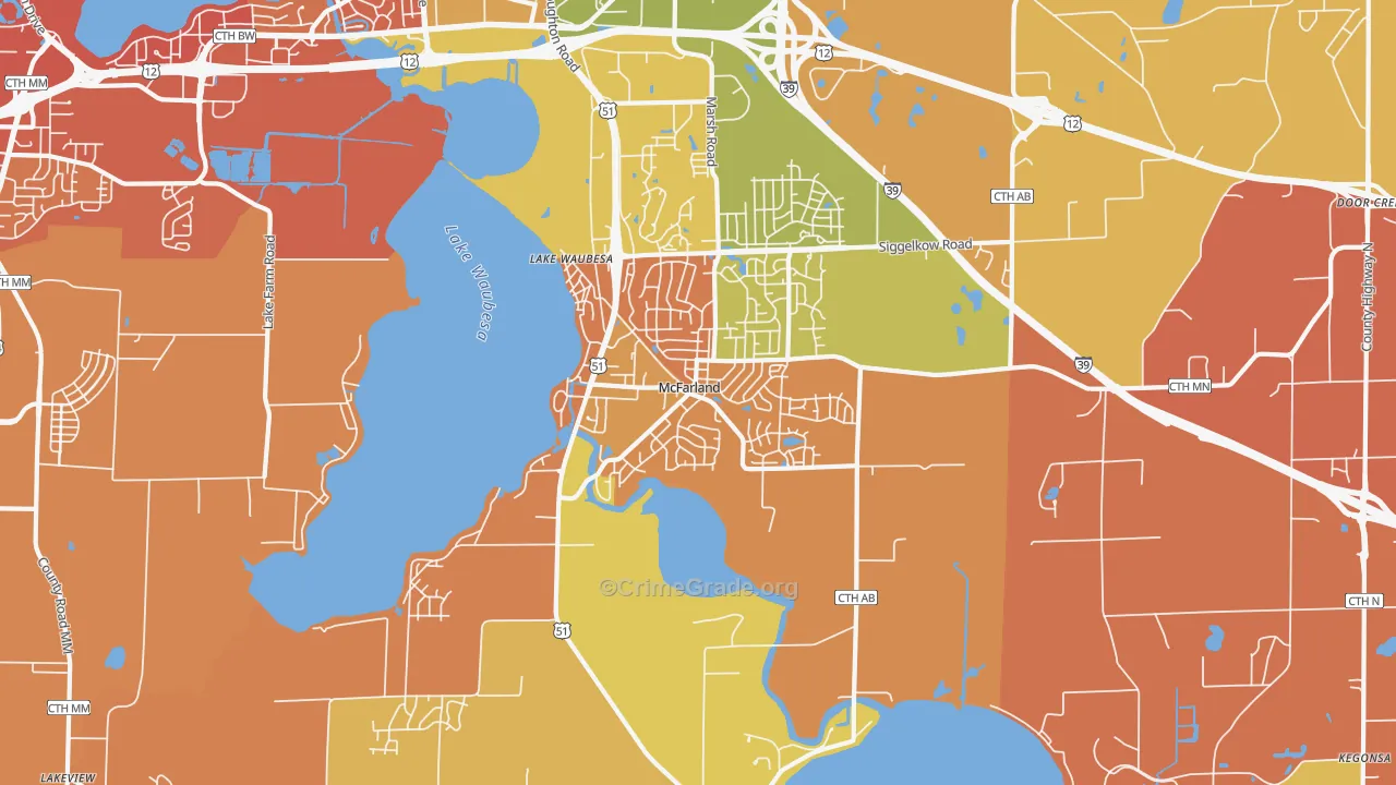 McFarland, WI Map of Murder Rates