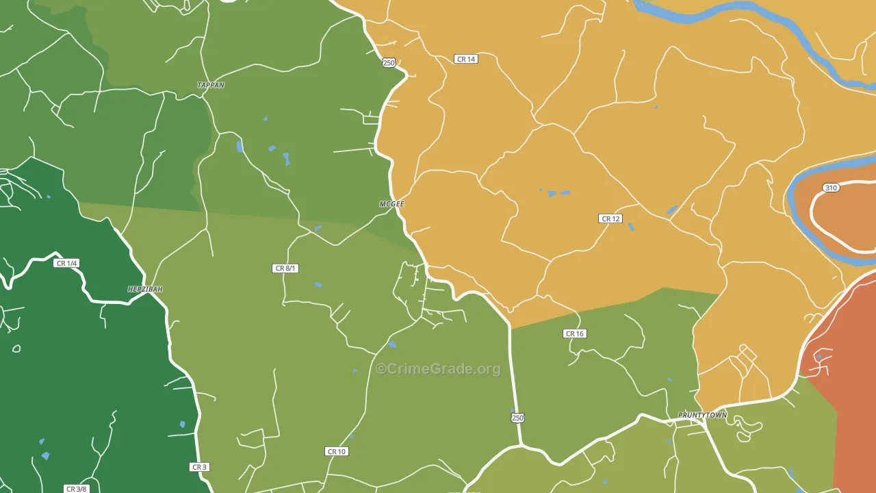 McGee, WV Map of Murder Rates