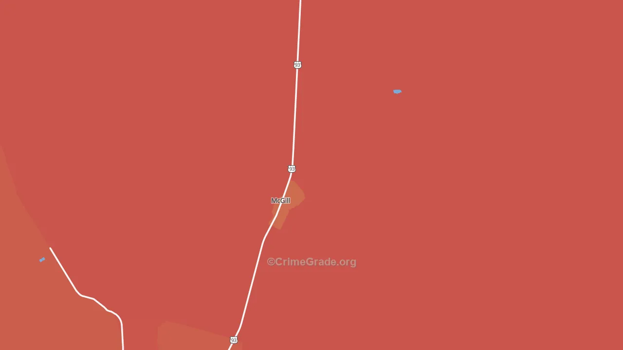 McGill, NV Map of Murder Rates