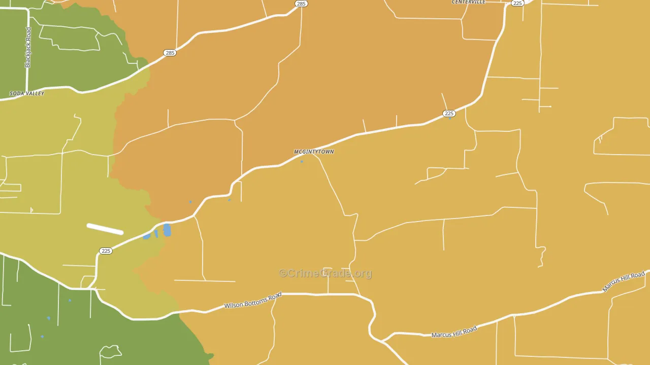 McGintytown, AR Map of Murder Rates