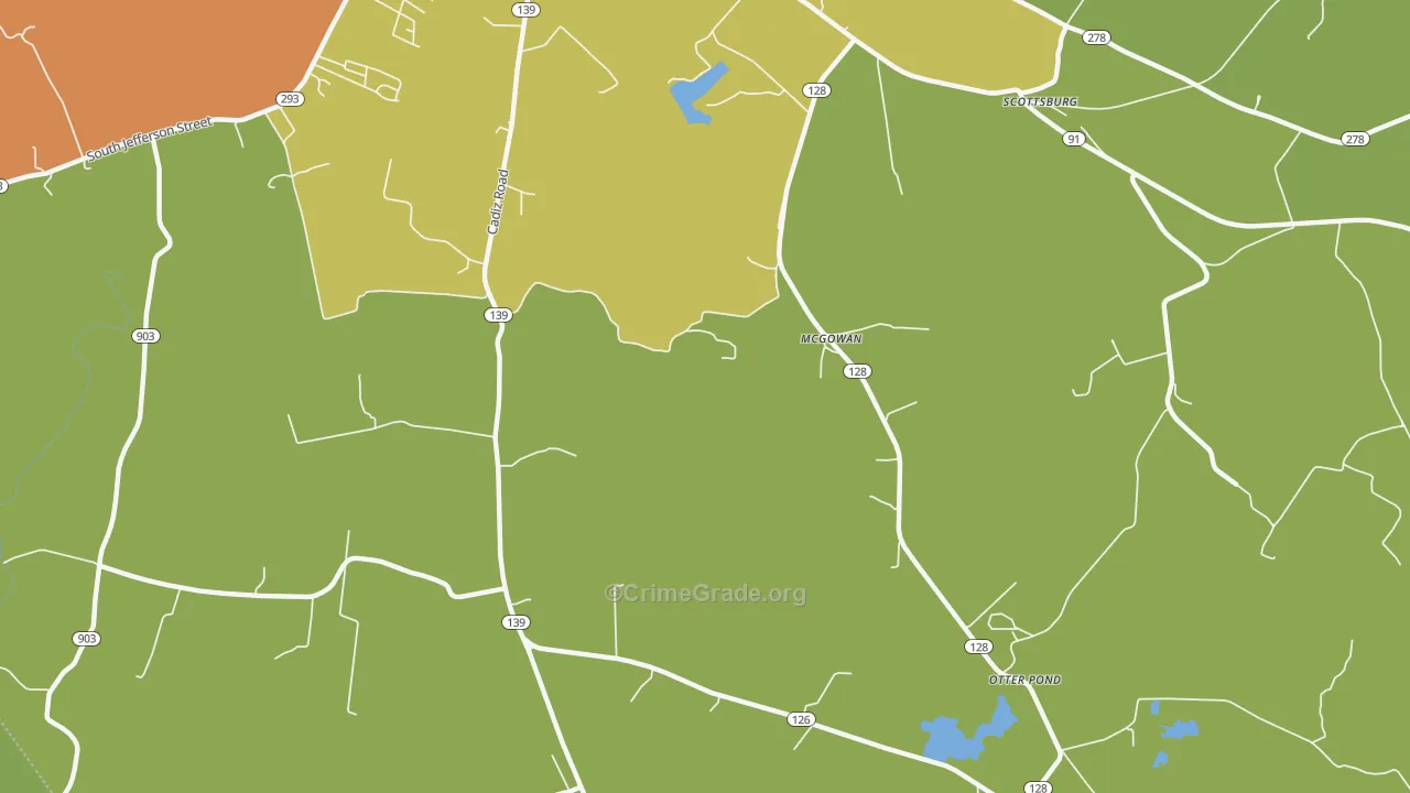 McGowan, KY Map of Murder Rates