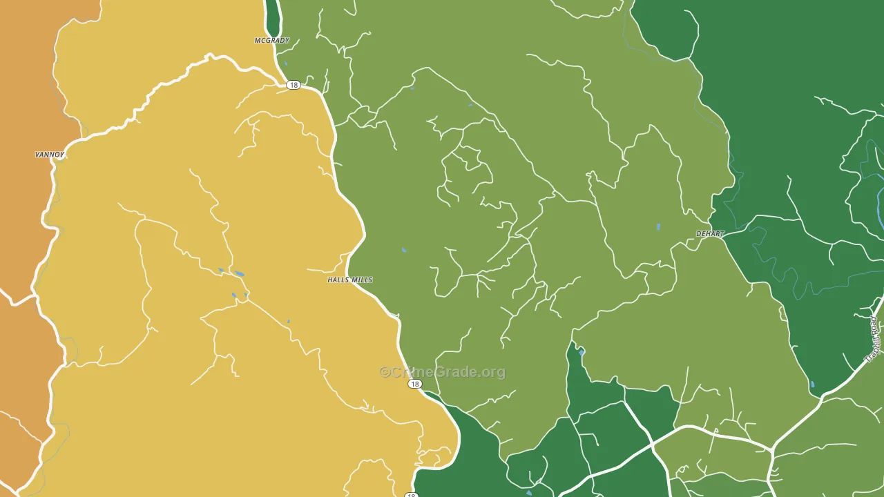 McGrady, NC Map of Murder Rates