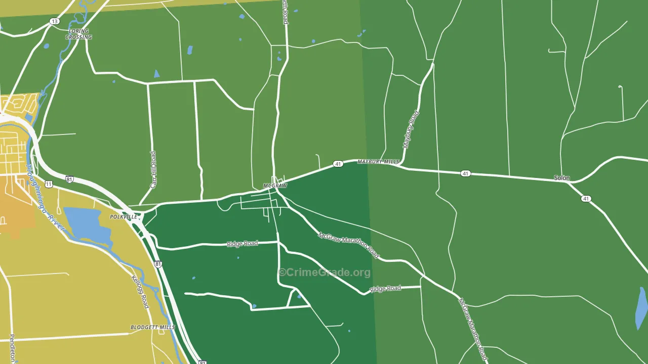 McGraw, NY Map of Murder Rates
