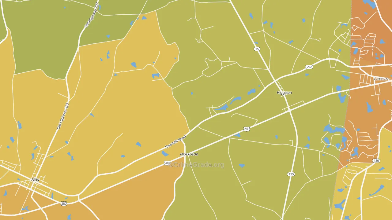 McGregor, GA Map of Murder Rates