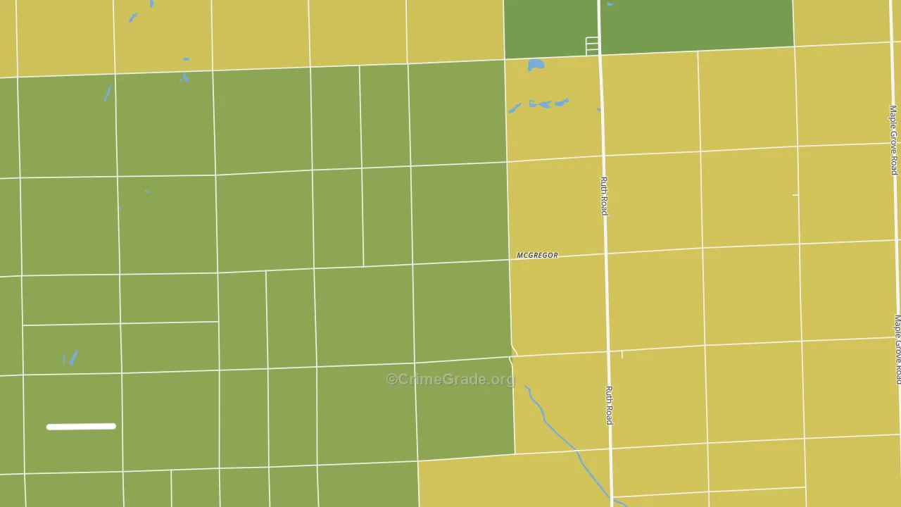 McGregor, MI Map of Murder Rates