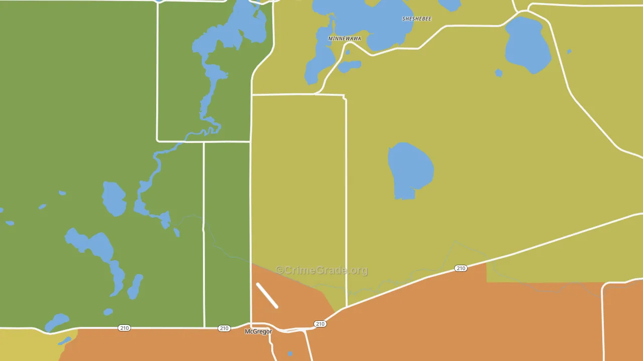 McGregor, MN Map of Murder Rates