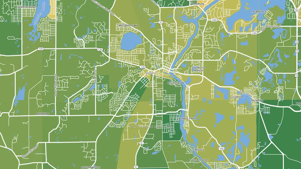 Mchenry, IL Map of Murder Rates