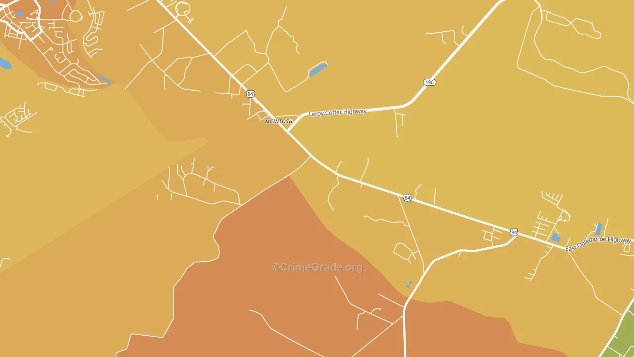 McIntosh, GA Map of Murder Rates