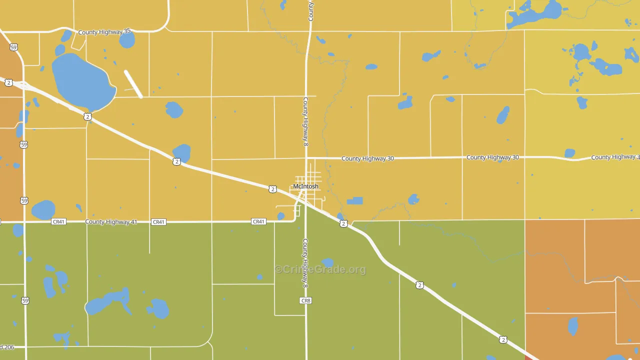 Mcintosh, MN Map of Murder Rates