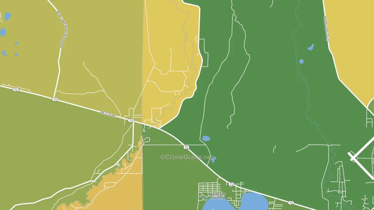 McIntyre Landing, MI Map of Murder Rates