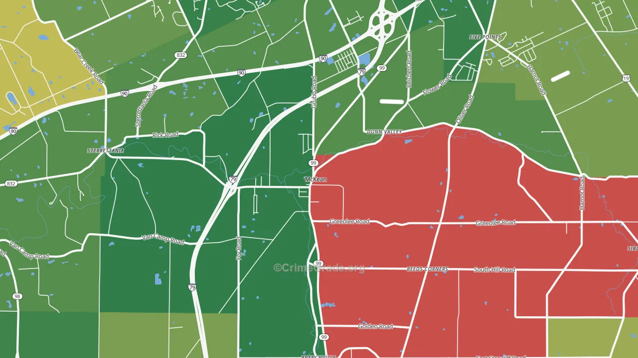 McKean, PA Map of Murder Rates