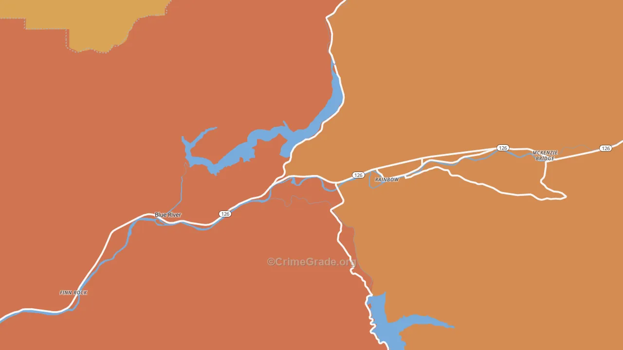 McKenzie Bridge, OR Map of Murder Rates