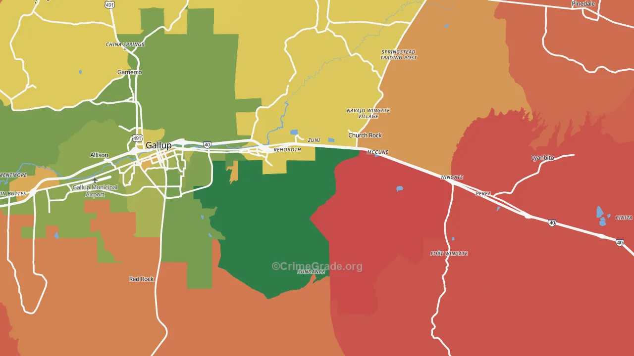 McKinley County, NM Map of Murder Rates