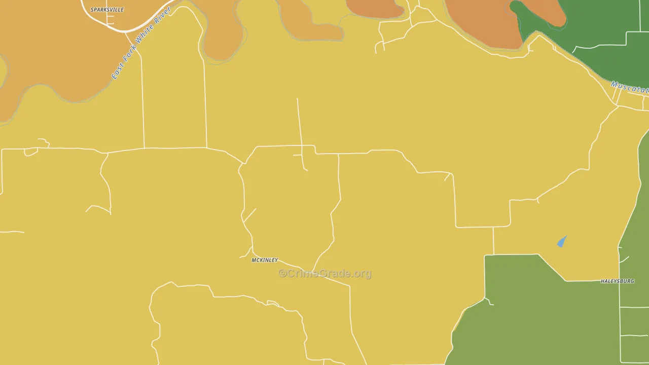 McKinley, IN Map of Murder Rates