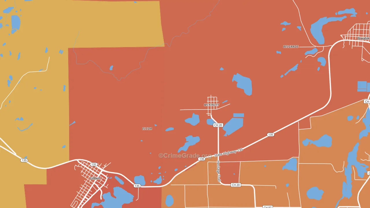 McKinley, MN Map of Murder Rates