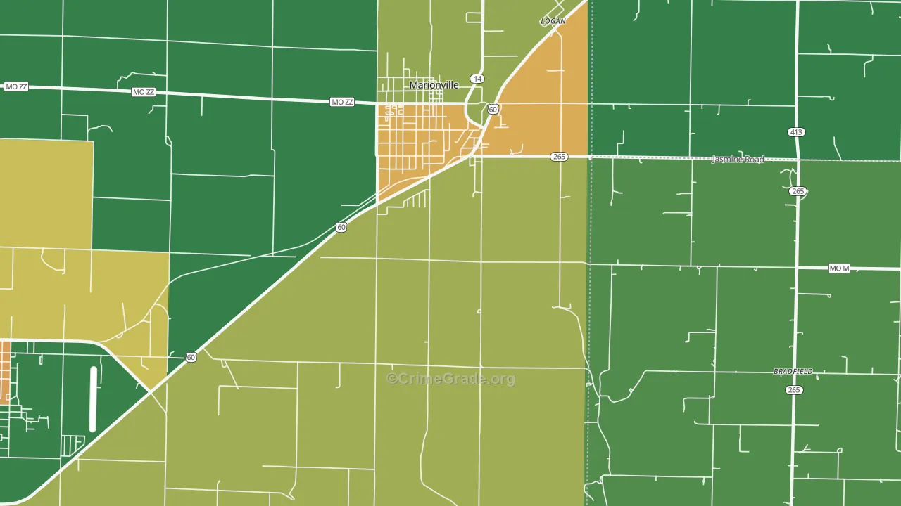 McKinley, MO Map of Murder Rates