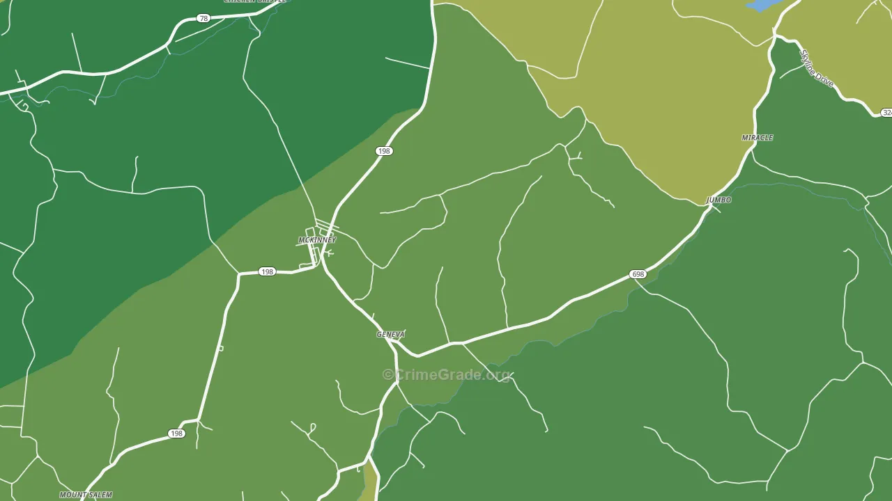 McKinney, KY Map of Murder Rates