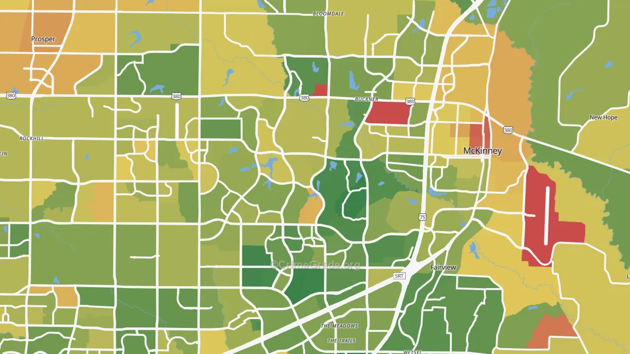McKinney, TX Map of Murder Rates