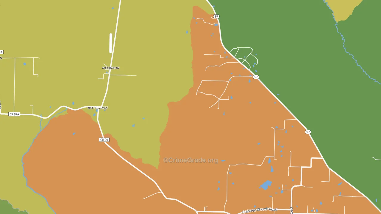 McKinnon, FL Map of Murder Rates