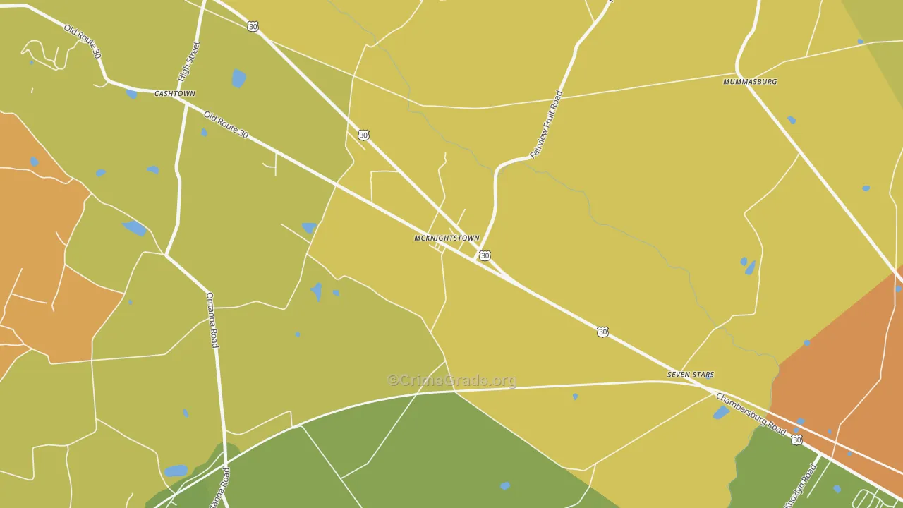 McKnightstown, PA Map of Murder Rates