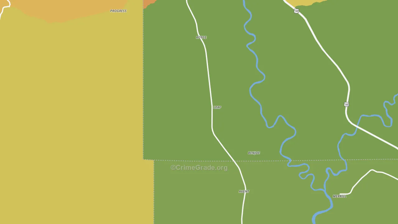 McLain, MS Map of Murder Rates