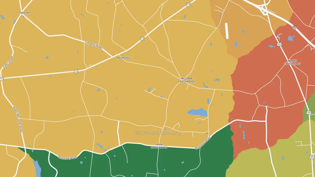 McLamb Crossroads, NC Map of Murder Rates